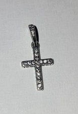 New PANDORA  397571CZ 925 Sparkling Cross Pendant Charm w/ Pouch picture