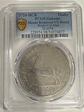1720 SILVER THALER GEORGE I BRUNSWICK LUNEBERG CALENBERG HANOVER PCGS GENUINE VG picture