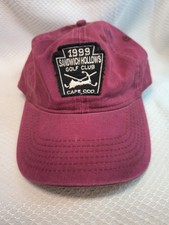 Vintage 1999 Sandwich Hollows Golf Club Cape Cod Hat Ahead Maroon Snapback picture