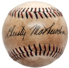 Christy Mathewson Autographed 1910s Baseball. Licensed Reproduction Ball picture