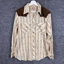 Vintage Cowboy JOE Western Floral Print Snap Front Shirt Men's 16-16.5 picture