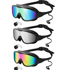 GMOX Swim Goggles 3 Pack Anti-Fog UV Protection 180° Wide View Swimming Glasses picture