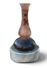 Antique Art Nouveau Signed Emile Galle Cameo Glass Vase with stand picture