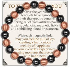 Pure Copper Magnetic Bead Bracelet for Men Women, 8Mm 99.99% Solid Copper & 3500 picture
