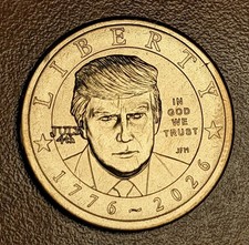 Hobo Nickel Hand Engraved Art July 4th Privy Dollar 2026 Trump $1 Coin D012 ~*** picture