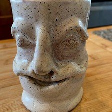 Handmade Studio Pottery Face Mug with Sculpted Features picture