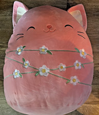 Squishmallow Easter 2025 Wilka the Pink Cat with Flower Garland 16 inch NEW picture