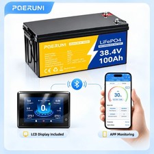 36V 100Ah LiFePO4 Lithium Battery Deep Cycles BMS with LCD Monitor For Golf Cart picture