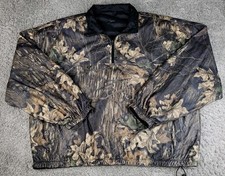Vintage Mossy Oak Camo Leaf Pullover Men's Size XXL 1/4 zip Reversible Black picture