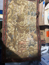Vintage French Style Woven Tapestry Wall Hanging Pastoral Landscape Carriage Art picture
