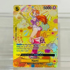 One Piece Nami Gold Foil Holographic Game Collection Card - OP08-106 picture