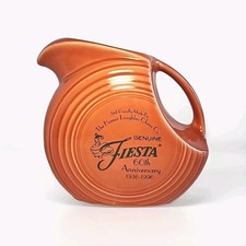 Vintage Fiesta Ware Large Disk Pitcher Collectible Anniversary 1996 Persimmon  picture