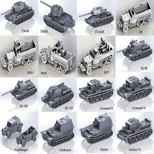 Grey Resin Vol A 3 Pack UK British Tanks & Vehicles 15mm 1/100 WWII Wargames picture