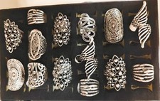 Wholesale 20pcs/lot Vintage Carved Flower Silver Plated Jewelry Rings For Women picture