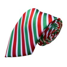 Holiday Traditions Men’s Red & Green Polyester Striped Tie picture