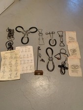 Lot of 11, Tavern Puzzle Collection, Iron Brain Teasers, & 1 Display Stand picture