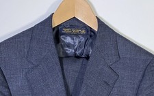 Vintage Brooks Brothers Golden Fleece 3/2 Roll 40S Blue Glen Plaid 2pc Suit picture