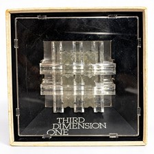 Vintage 1972 Mag-Nif Third Dimension One 3D Acrylic Brain Teaser Puzzle w/ Box picture