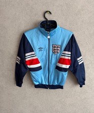 Vintage 1987 1990 England National Team Umbro Football Soccer Track Jacket Boys picture