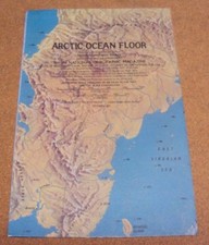Vintage National Geographic October 1971 Map  Arctic Ocean Floor picture