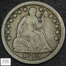 1849 Seated Liberty Silver Half Dime H10C picture