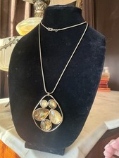 VTG Goldtone Necklace 60s 70s Statement X Long picture