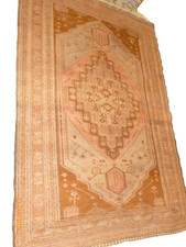 Vintage Turkish Kilim Rug Hand Woven Wool Geometric Tribal Terracotta Pink picture