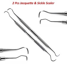 2Pcs Jacquette & Sickle Scaler Anterior Posterior Dental Periodontal Instrument picture