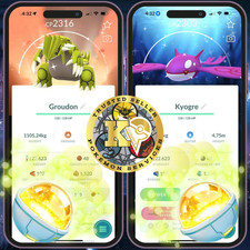 Pokémon —GO— Shiny Groudon — Kyogre—Background Go Tour  Kalos 2026—P.T.C—Digital picture