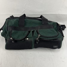 Vintage L.L. Bean Doctor Style Rolling Duffle Bag Green Blue Interior Large Read picture