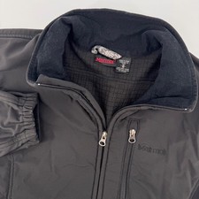Marmot Softshell Jacket Mens Medium Black Full Zip Grid Fleece Lined Hiking picture