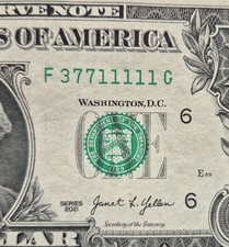 5 in a Row Trailing 11111 1$ Dollar Bill picture