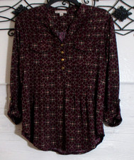 Cato Women's Top Size M Long Sleeve Multicolored Floral Round Neck picture