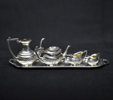 Antique Barker Bros. Sterling Silver Miniature Tea Service Set w/Tray, ca. 1934 picture