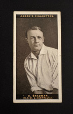 1928-29 OGDEN'S AUSTRALIAN TEST CRICKETERS DONALD BRADMAN ROOKIE RC CARD WILLS picture