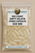 Empty Gelatin Capsules 500 Count - Size 000 Non-GMO Clear, Joined HUGE Capsules picture