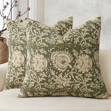 DKwizme Vintage Floral Print Throw Pillow Covers 18x18 Set of 2 picture