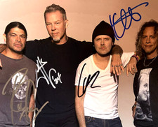 METALLICA Signed 8x10 (James, Lars, Rob, Kirk) Authentic Original Autograph +COA picture