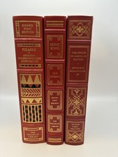 Lot Of 3 Franklin Library Full Red Leather Signed Books Collectible Hardcover picture