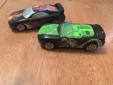 2 Vintage 1996 Hot Wheels Electric Slot Cars Black with Tornado Viper Untested picture