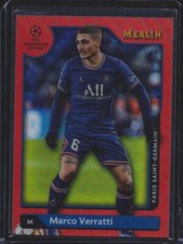 2021-22 Topps Chrome Merlin Red Refractor Marco Verratti /10 PSG  picture