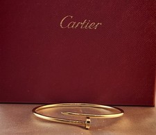 CARTIER JUSTE UN CLOU SMALL MODEL BRACELET 18K YG SIZE 18 W/BOX&CERT- B4216 picture