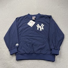 VINTAGE New York Yankees Jacket YOUTH BOYS Medium Majestic MLB Logo NWT 90s picture