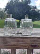 NOS Home Interior Peg Votive Cups Clear With Flowers Panels Tulip Top (one Pair) picture