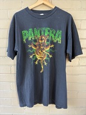 Vintage 90s 1996 FADED PANTERA Band Tee Winter Land Tag WESTERN Size LARGE USA picture
