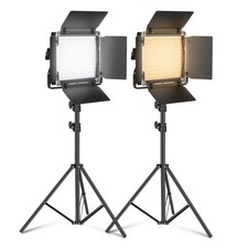 NEEWER NL660D 2-Pack 660 LED Light Kit w/Stands, 3200-5600K, Black picture