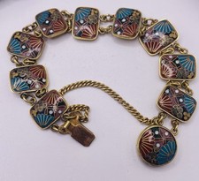 Antique Cloisonné Kyoto Japanese Bracelet Signed By Artist Maker Stunning 1880’s picture