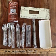 NOS Vintage Oneida Solid Stainless 7 Piece New Unused Set Forks Spoons Knife picture