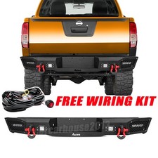 Fits 2005-2022 Nissan Frontier Texture Steel Rear Bumper w/LED Lights & Wire KIT picture