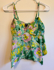 Y2K Fairy Floral Spaghetti Strap Chiffon Camisole Tank Top Size S picture